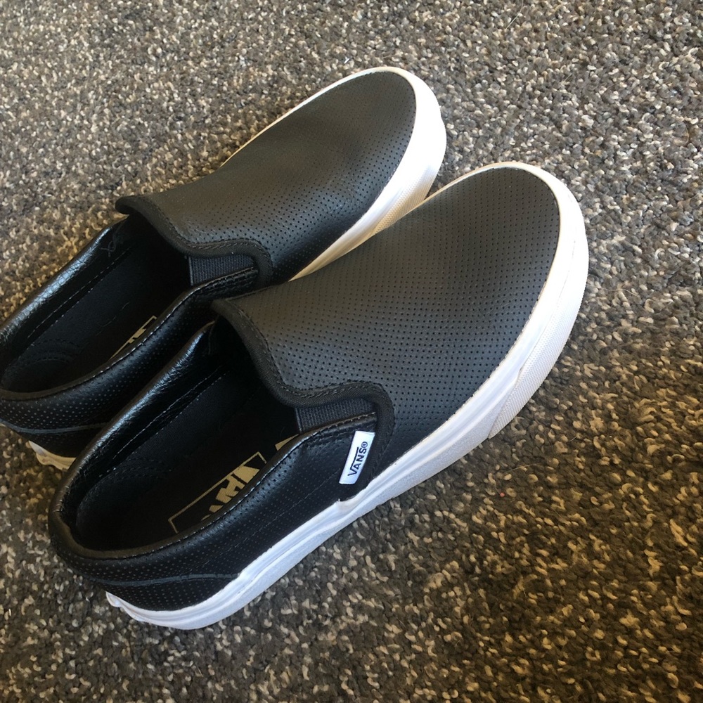 Leather black vans